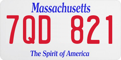 MA license plate 7QD821