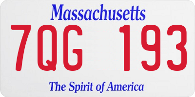 MA license plate 7QG193