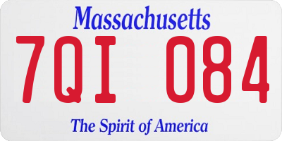 MA license plate 7QI084