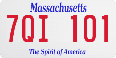 MA license plate 7QI101