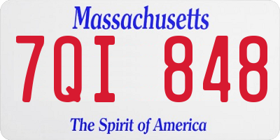 MA license plate 7QI848