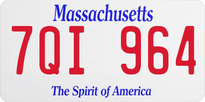 MA license plate 7QI964