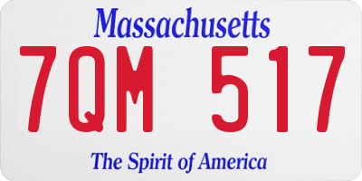 MA license plate 7QM517