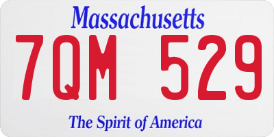 MA license plate 7QM529