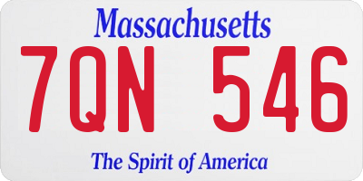 MA license plate 7QN546