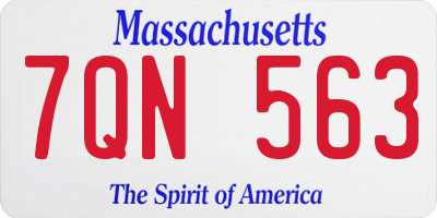 MA license plate 7QN563
