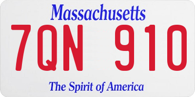 MA license plate 7QN910