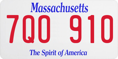 MA license plate 7QO910