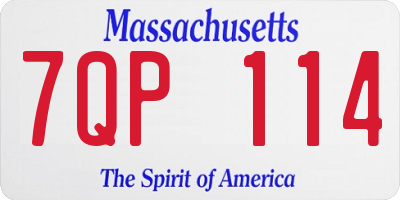MA license plate 7QP114