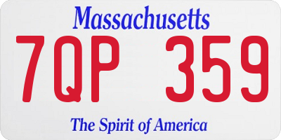 MA license plate 7QP359