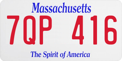 MA license plate 7QP416