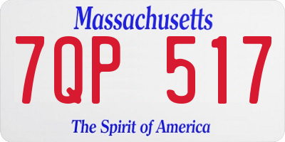 MA license plate 7QP517