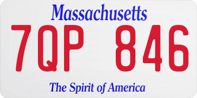 MA license plate 7QP846