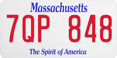 MA license plate 7QP848