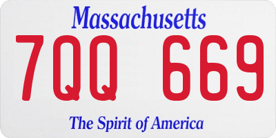 MA license plate 7QQ669