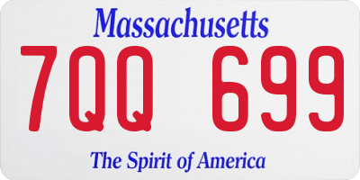 MA license plate 7QQ699