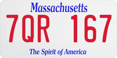 MA license plate 7QR167