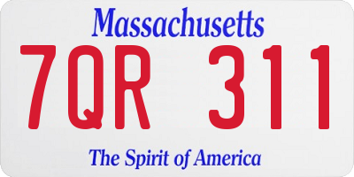MA license plate 7QR311