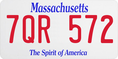 MA license plate 7QR572