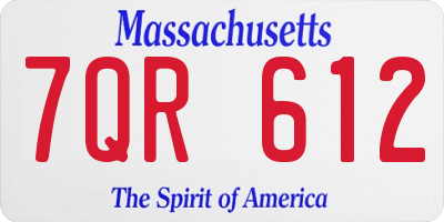 MA license plate 7QR612