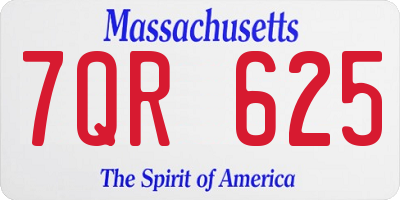 MA license plate 7QR625