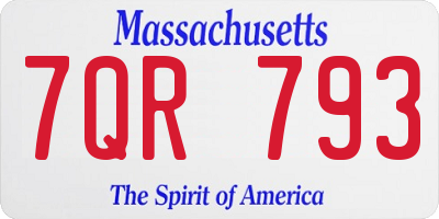 MA license plate 7QR793