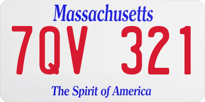 MA license plate 7QV321