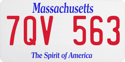MA license plate 7QV563