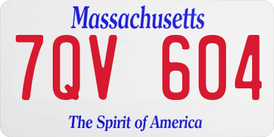 MA license plate 7QV604