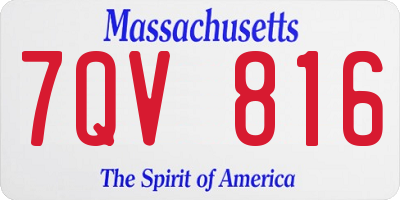 MA license plate 7QV816
