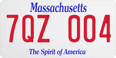MA license plate 7QZ004