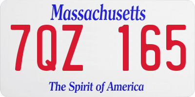 MA license plate 7QZ165