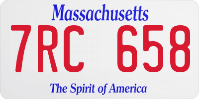 MA license plate 7RC658