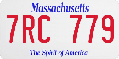 MA license plate 7RC779