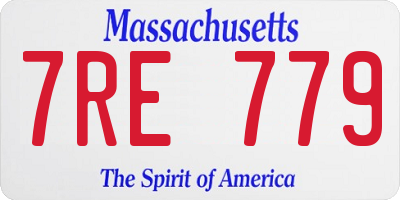 MA license plate 7RE779