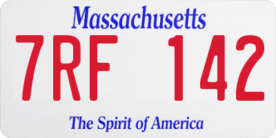 MA license plate 7RF142