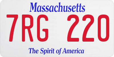 MA license plate 7RG220