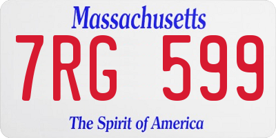 MA license plate 7RG599