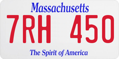 MA license plate 7RH450