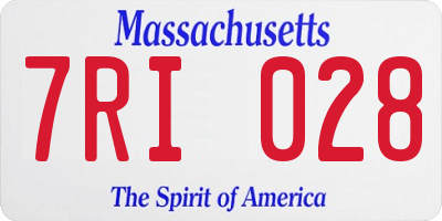 MA license plate 7RI028