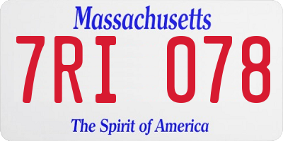 MA license plate 7RI078