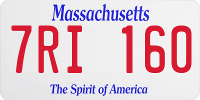 MA license plate 7RI160