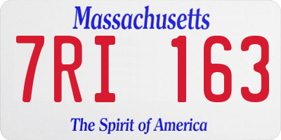 MA license plate 7RI163