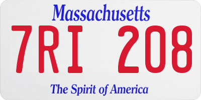 MA license plate 7RI208