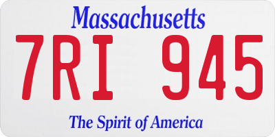 MA license plate 7RI945