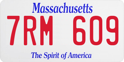 MA license plate 7RM609