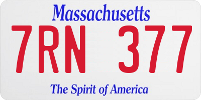 MA license plate 7RN377