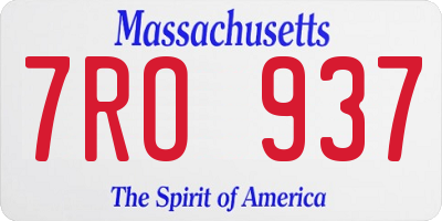 MA license plate 7RO937