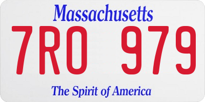MA license plate 7RO979