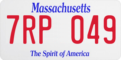 MA license plate 7RP049